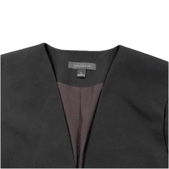 Ann Taylor Women’s Open Blazer Black Suit‎ Jacket Long Sleeve Size 2 (255) - Picture 3 of 7